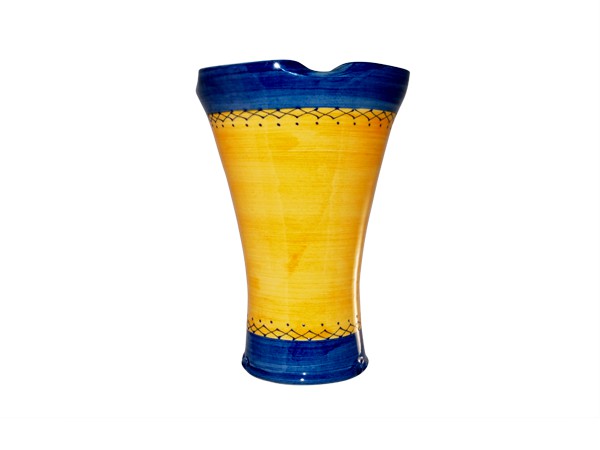 vase-glaieul-grand-poly-jaune-bleu-terre-provence-vaisselle-provencale-saint-remy-de-provence